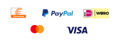 Zahlungsarten: Vorkasse, PayPal, Kreditkarte
